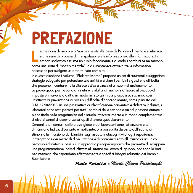 Elefante Memo::Strategie e giochi per il potenziamento delle abilità di memoria nella Scuola dell'Infanzia