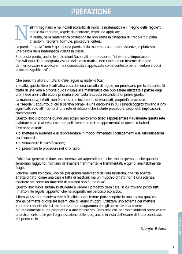 Il Diario delle regole di Matematica::Mappe, Schemi e tabelle