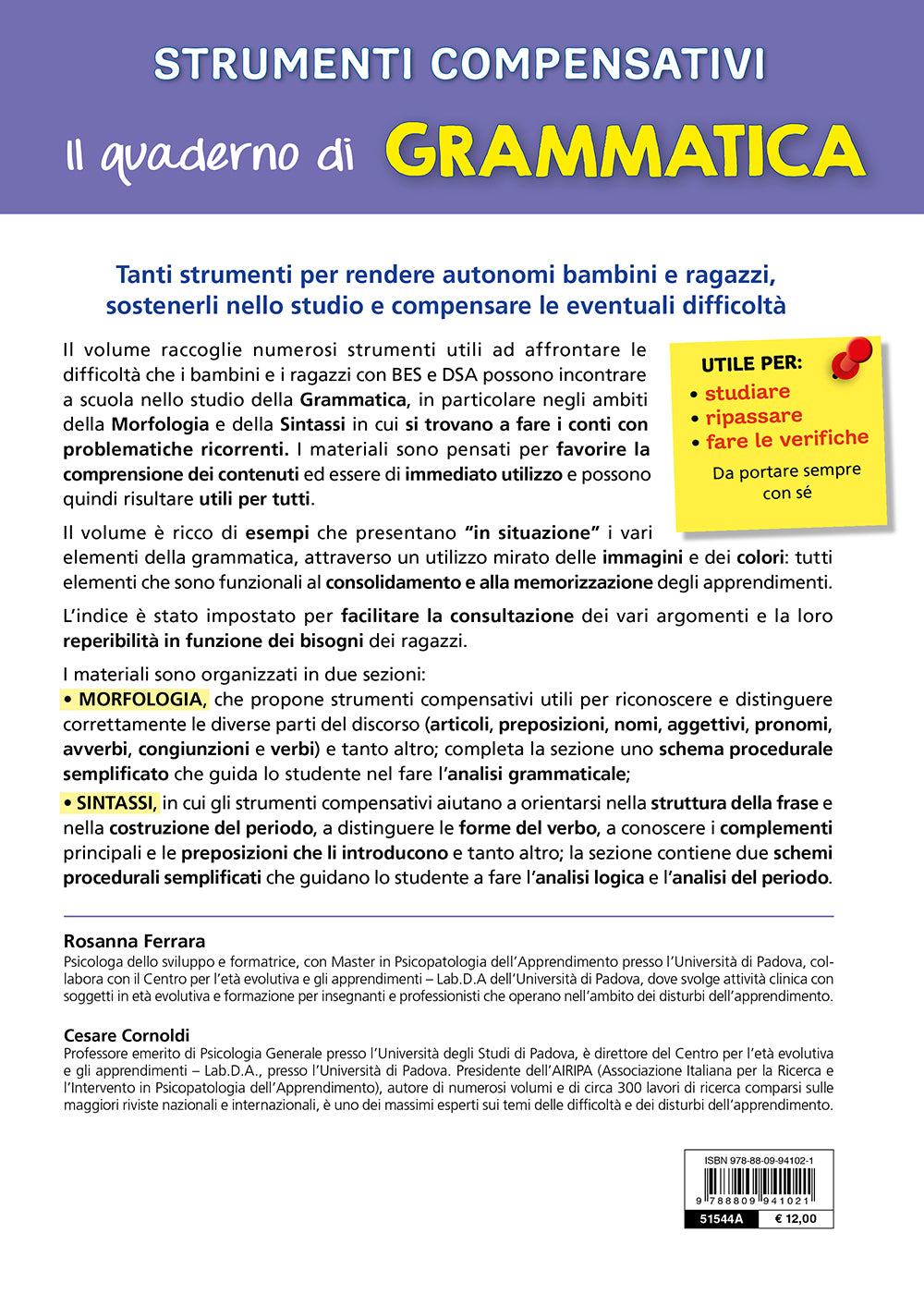 Strumenti compensativi- Il quaderno di grammatica::Morfologia e sintassi