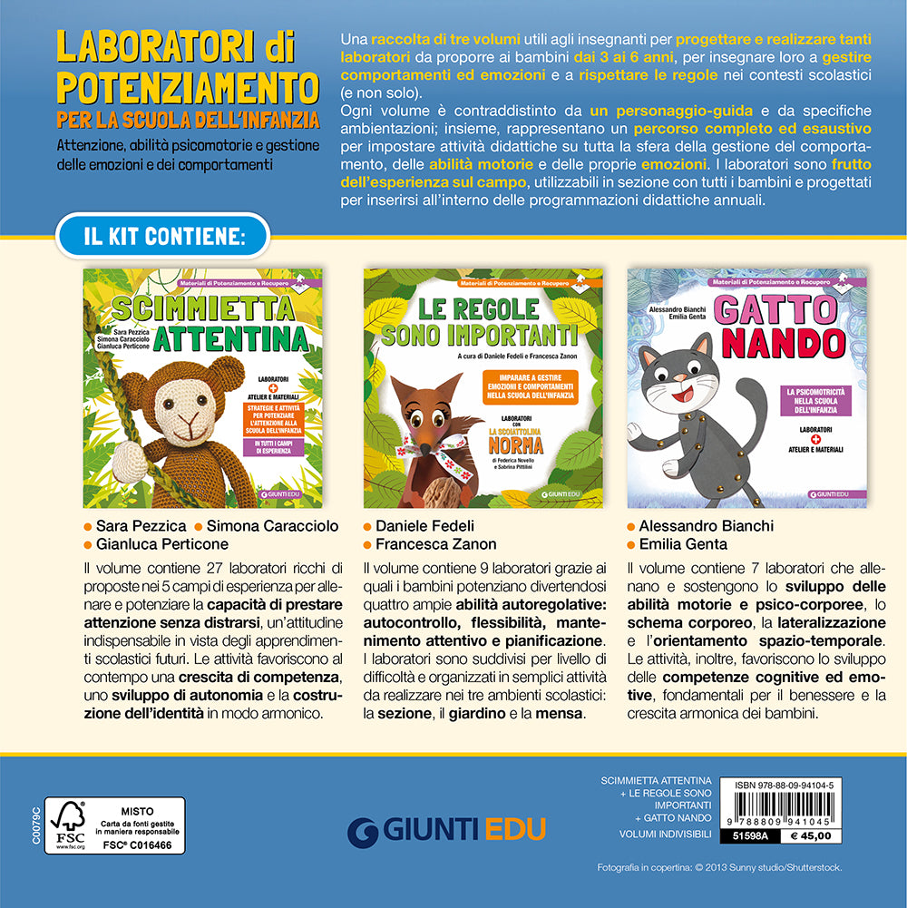 Kit Laboratori di potenziamento per la Scuola dell'infanzia ::Attenzione, Abilità psicomotorie, Gestione delle emozioni e dei comportamenti