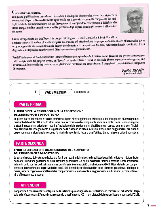 Vademecum di Psicologia per insegnanti di sostegno::Dall'esercizio del ruolo all'analisi dei problemi del neurosviluppo