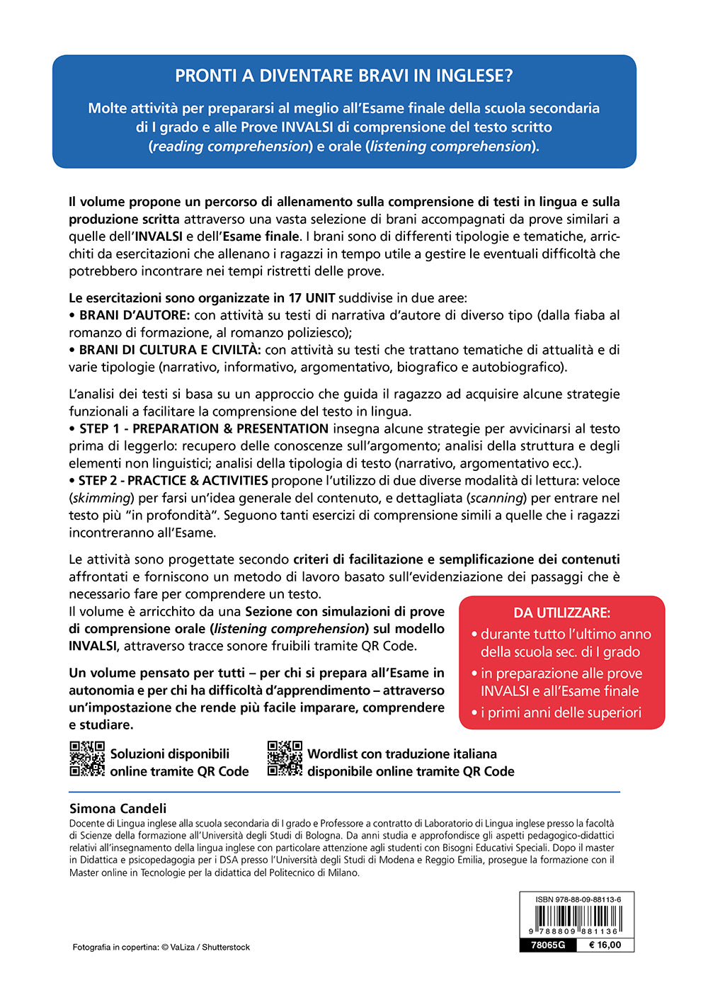 Inglese senza problemi Classe 3° scuola secondaria I grado::Esercitazioni utili anche per Prove Invalsi e l'Esame Finale