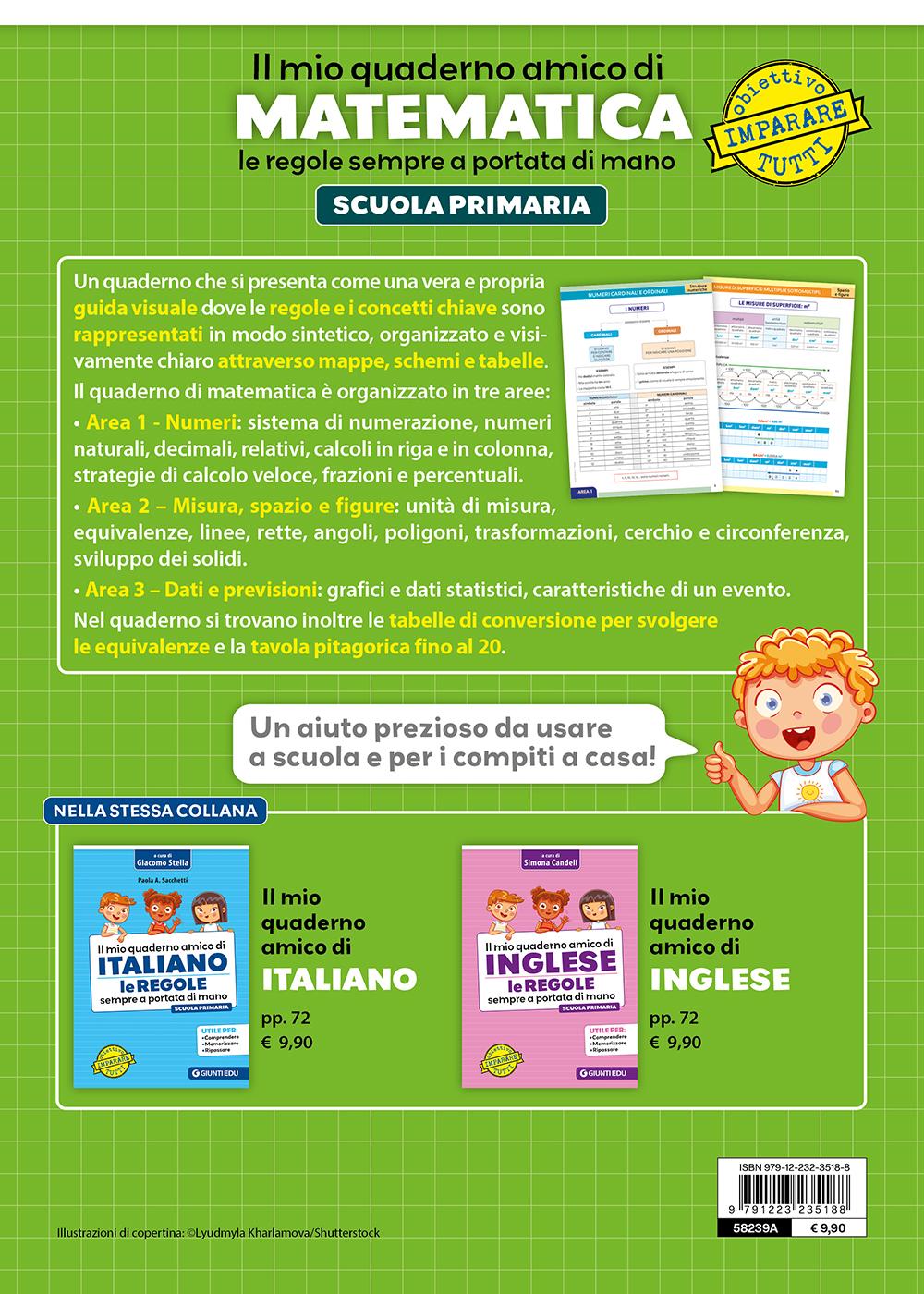 IL MIO QUADERNO AMICO DI MATEMATICA::Le regole sempre a portata di mano